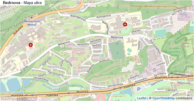 Bedrnova - mapa ulice