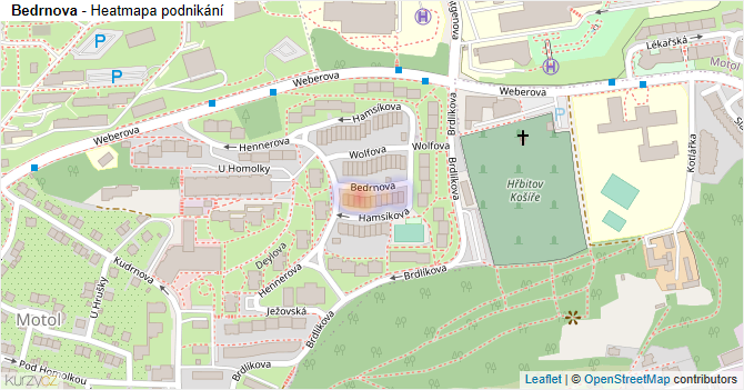 Bedrnova - mapa podnikání