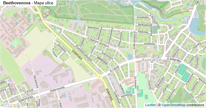 Beethovenova - mapa ulice