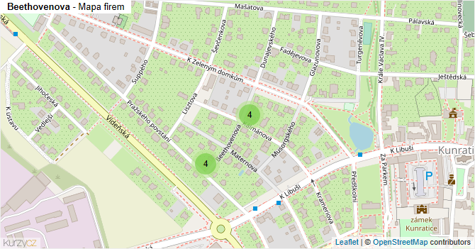 Beethovenova - mapa firem