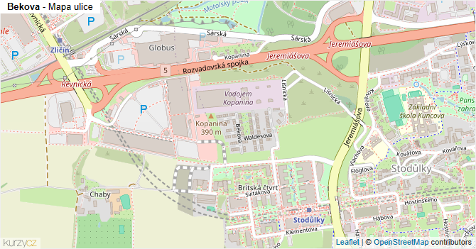 Bekova - mapa ulice