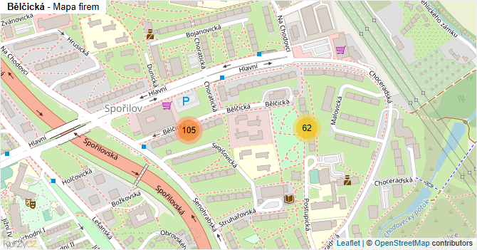 Bělčická - mapa firem