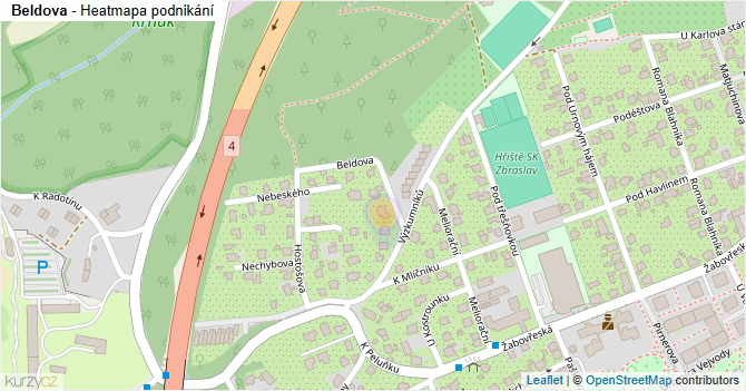 Beldova - mapa podnikání