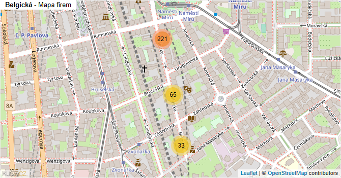 Belgická - mapa firem