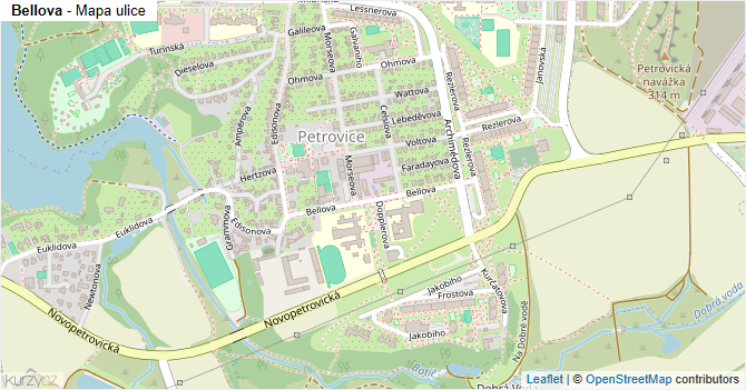 Bellova - mapa ulice