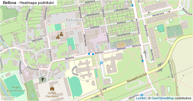 Bellova - mapa podnikání