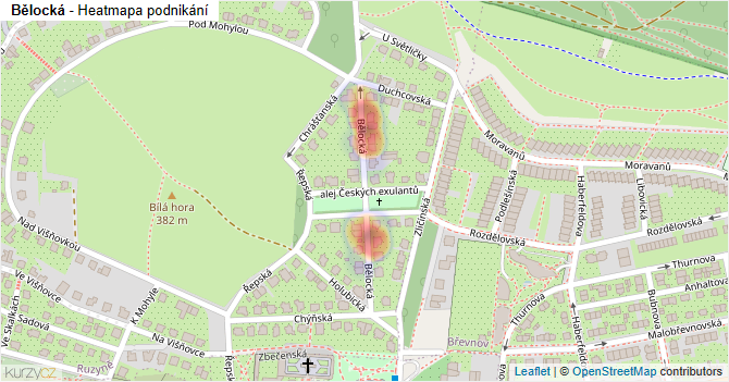 Bělocká - mapa podnikání