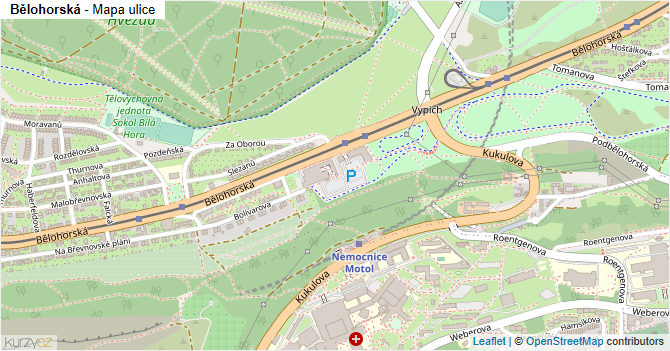 Bělohorská - mapa ulice