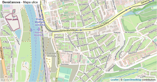 Benáčanova - mapa ulice