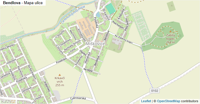 Bendlova - mapa ulice