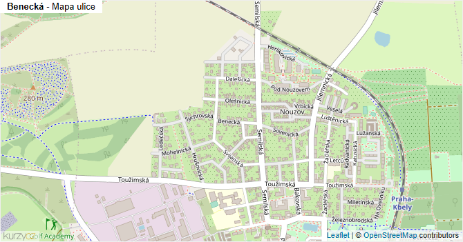 Benecká - mapa ulice