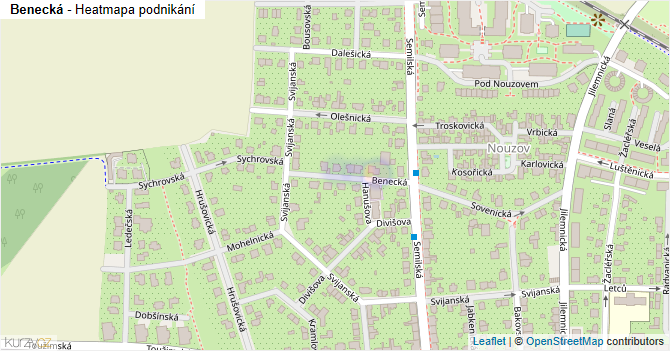 Benecká - mapa podnikání