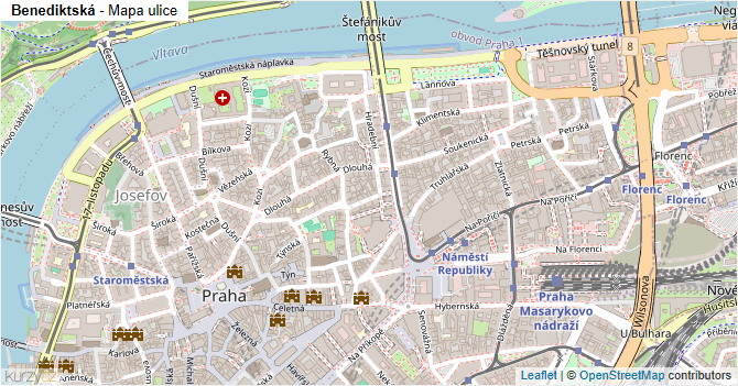 Benediktská - mapa ulice