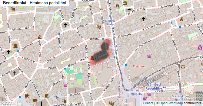 Benediktská - mapa podnikání
