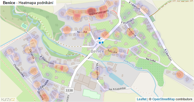 Benice - mapa podnikání