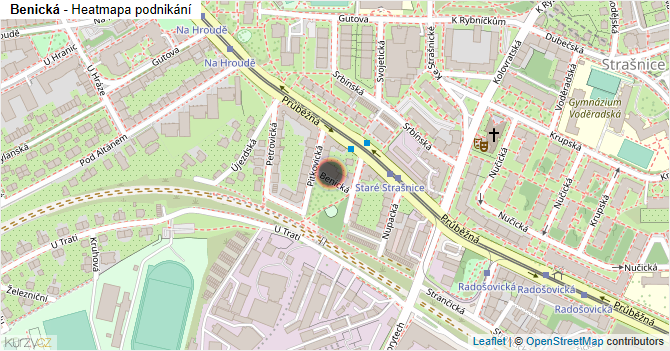 Benická - mapa podnikání