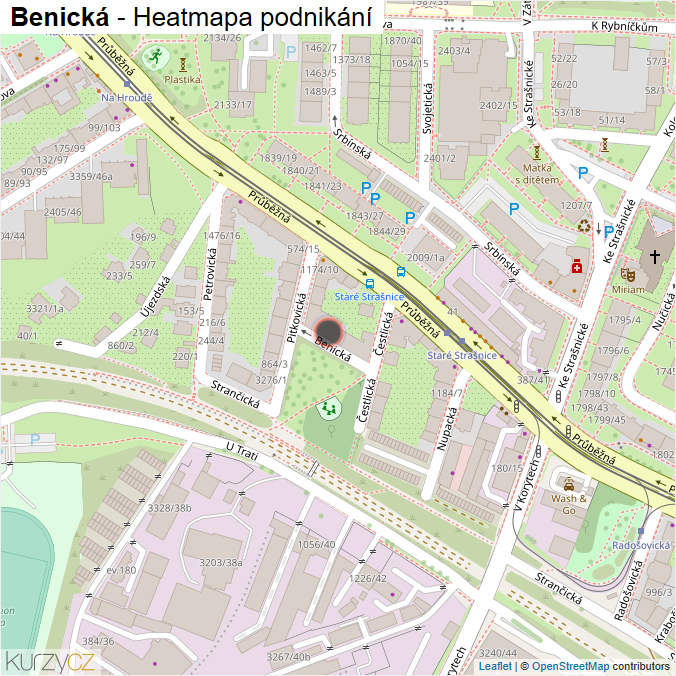 Mapa Benická - Firmy v ulici.