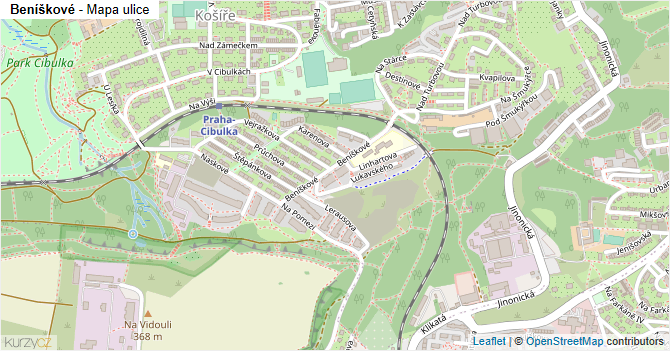 Beníškové - mapa ulice