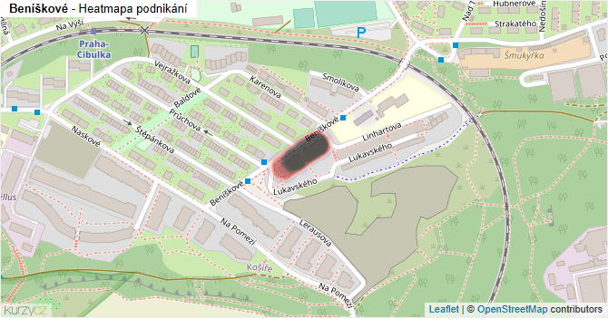 Beníškové - mapa podnikání