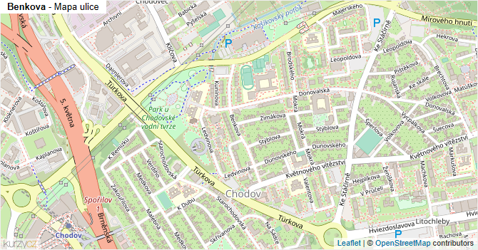 Benkova - mapa ulice