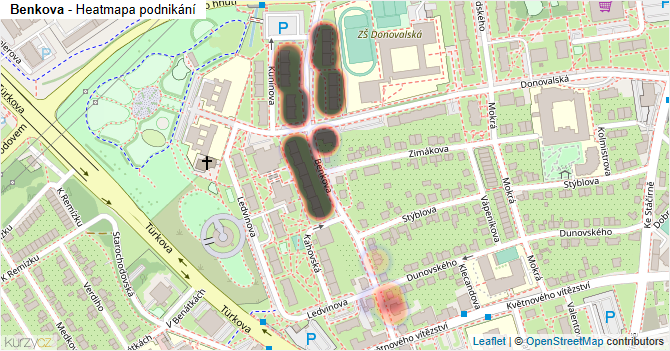 Benkova - mapa podnikání