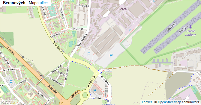 Beranových - mapa ulice