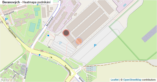 Beranových - mapa podnikání
