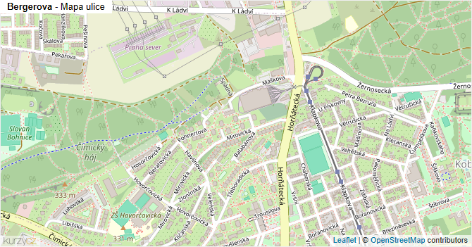 Bergerova - mapa ulice
