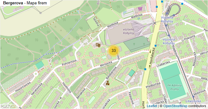 Bergerova - mapa firem