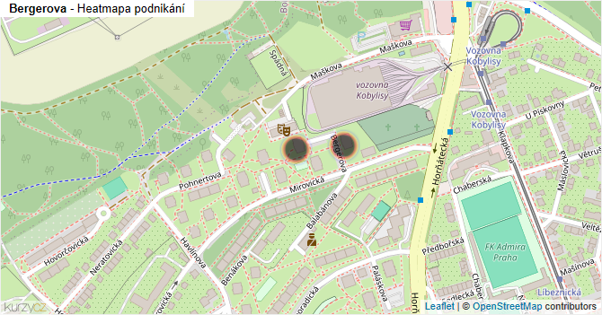 Bergerova - mapa podnikání
