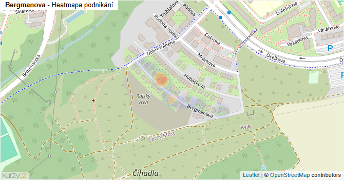 Bergmanova - mapa podnikání