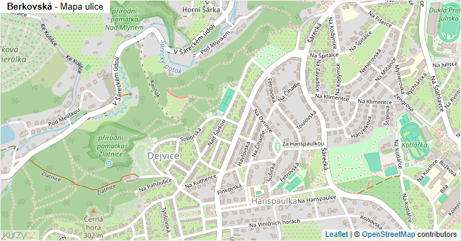 Berkovská - mapa ulice