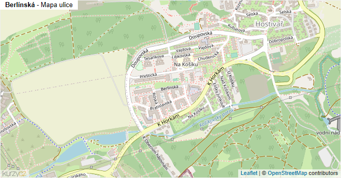 Berlínská - mapa ulice