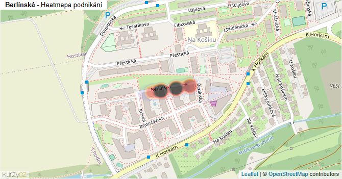 Berlínská - mapa podnikání
