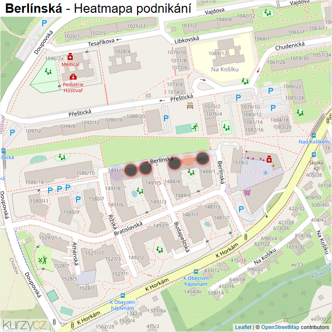 Mapa Berlínská - Firmy v ulici.