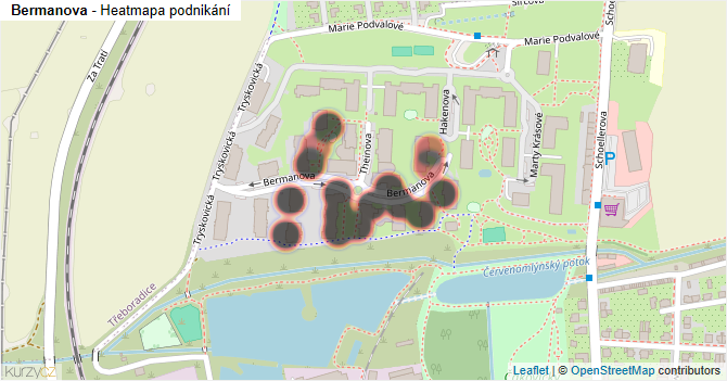 Bermanova - mapa podnikání