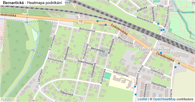 Bernartická - mapa podnikání