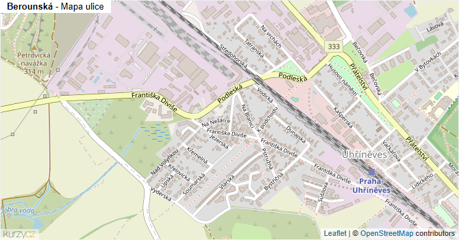 Berounská - mapa ulice