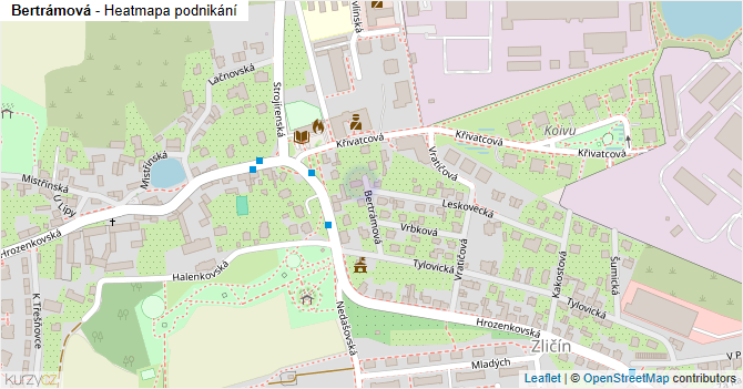 Bertrámová - mapa podnikání