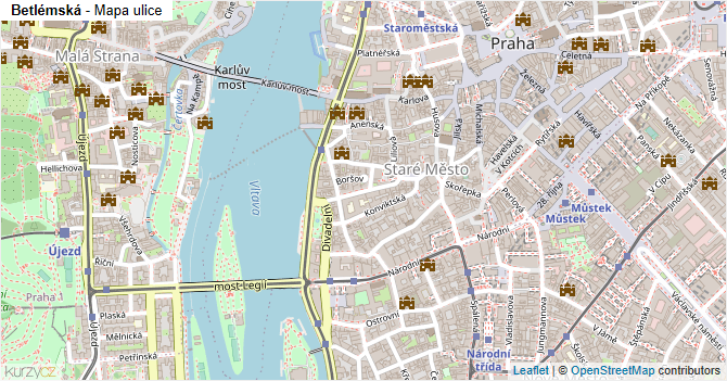 Betlémská - mapa ulice
