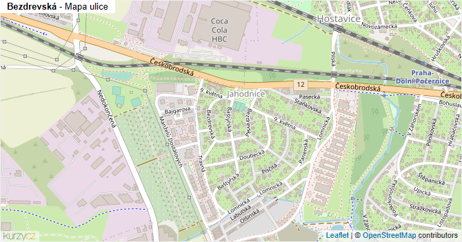 Bezdrevská - mapa ulice