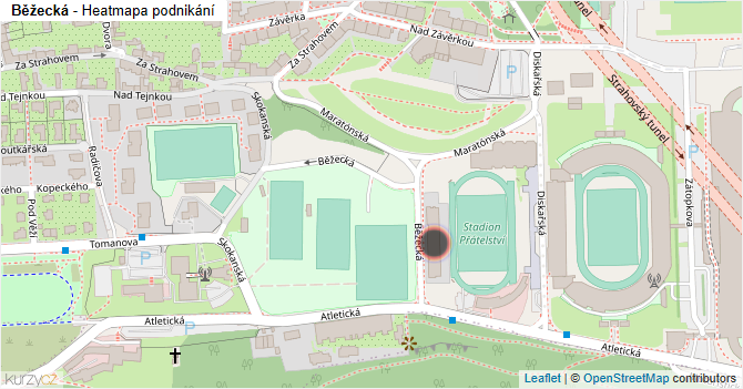 Běžecká - mapa podnikání