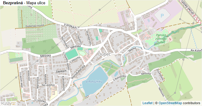 Bezprašná - mapa ulice