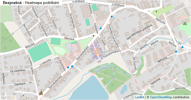 Bezprašná - mapa podnikání