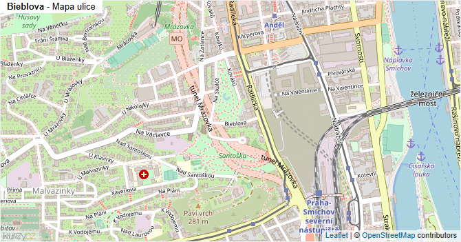 Bieblova - mapa ulice