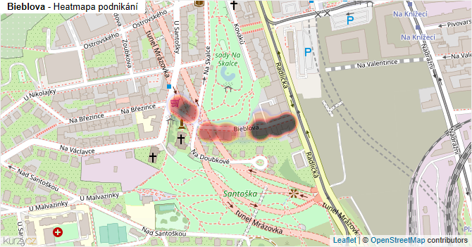 Bieblova - mapa podnikání