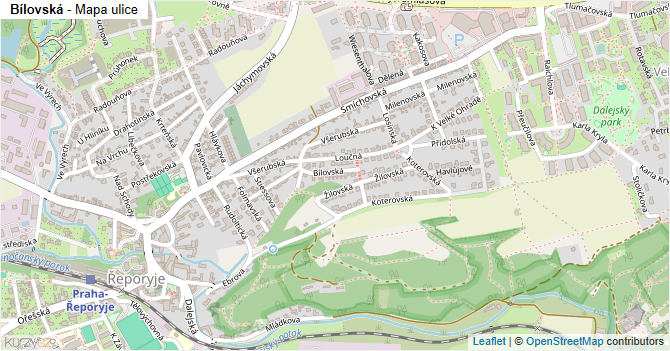 Bílovská - mapa ulice