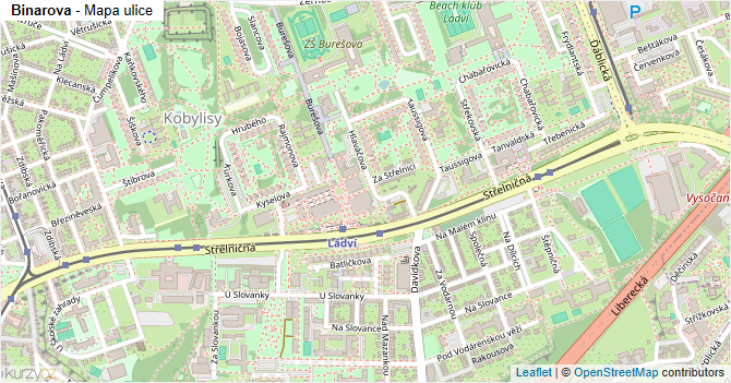 Binarova - mapa ulice