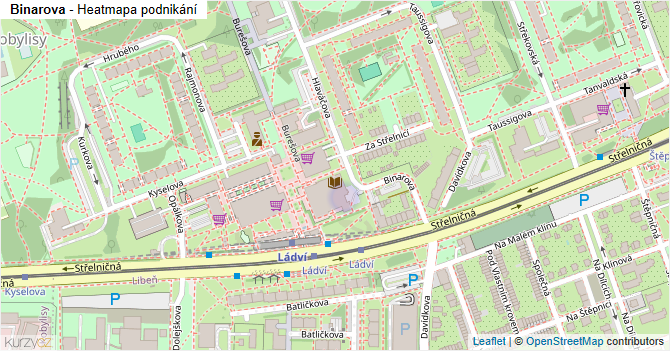 Binarova - mapa podnikání