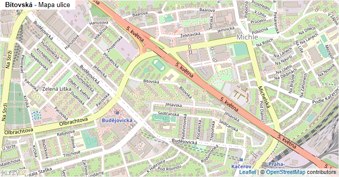 Bítovská - mapa ulice